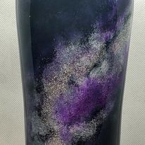Purple Glitter Skull Tumbler