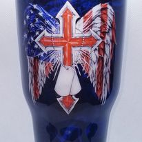 30 oz Patriotic Wings and Cross