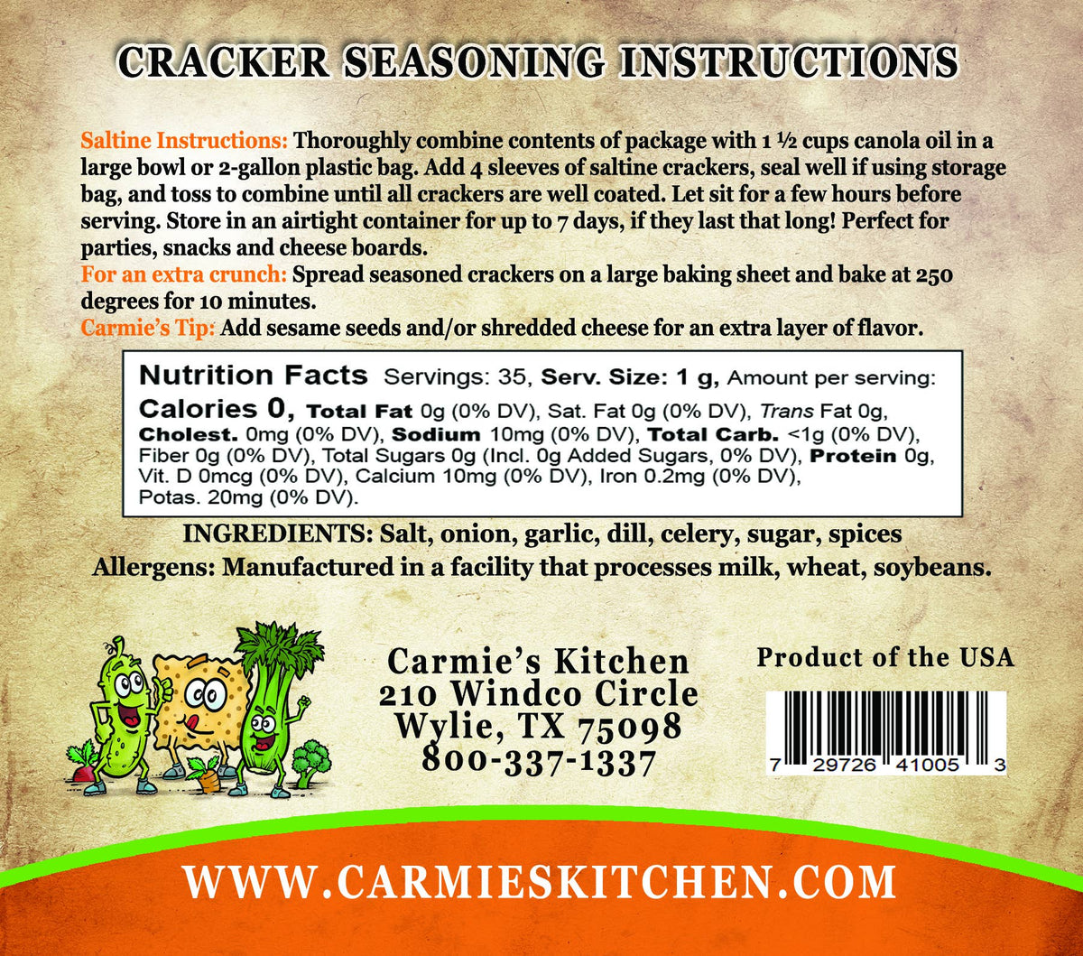 Garden Dill Cracker Seasoning